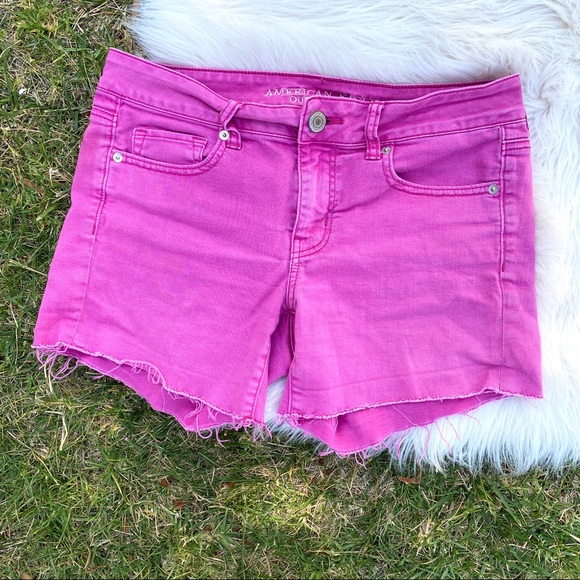 American Eagle Outfitters Pants - American Eagle stretch cutoff hot pink shorts